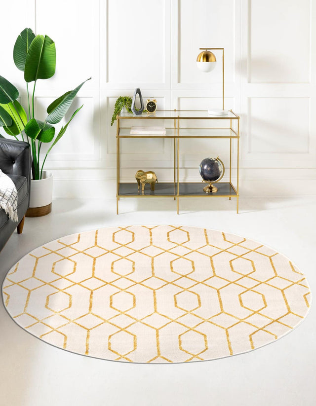 White Gold 3' 1 x 3' 1 Marilyn Monroe Glam Round Area Rug 70% Polypropylene & 30% Polyester Vivid Geometric Modern Carpet for Interior Home Decor for Sale at Rug Engine