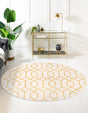 White Gold 5' 3 x 5' 3 Marilyn Monroe Glam Round Area Rug 70% Polypropylene & 30% Polyester Vivid Geometric Modern Carpet for Interior Home Decor for Sale at Rug Engine