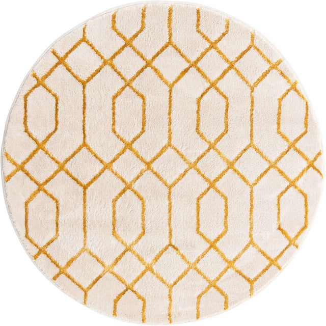 White Gold 3' 1 x 3' 1 Marilyn Monroe Glam Round Area Rug 70% Polypropylene & 30% Polyester Vivid Geometric Modern Carpet for Interior Home Decor for Sale at Rug Engine