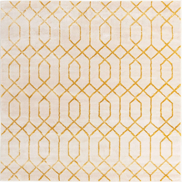 White Gold 7' 10 x 7' 10 Marilyn Monroe Glam Square Area Rug 70% Polypropylene & 30% Polyester Vivid Geometric Modern Carpet for Interior Home Decor for Sale at Rug Engine
