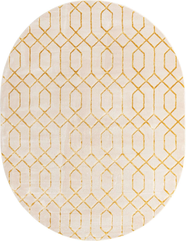 White Gold 7' 10 x 10' Marilyn Monroe Glam Oval Area Rug 70% Polypropylene & 30% Polyester Vivid Geometric Modern Carpet for Interior Home Decor for Sale at Rug Engine
