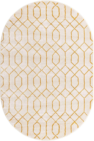 White Gold 5' 3 x 8' Marilyn Monroe Glam Oval Area Rug 70% Polypropylene & 30% Polyester Vivid Geometric Modern Carpet for Interior Home Decor for Sale at Rug Engine