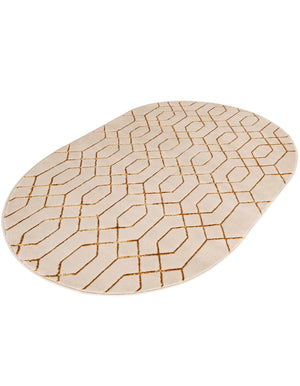 White Gold 4' 1 x 6' 1 Marilyn Monroe Glam Oval Area Rug 70% Polypropylene & 30% Polyester Vivid Geometric Modern Carpet for Interior Home Decor for Sale at Rug Engine