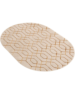 White Gold 4' 1 x 6' 1 Marilyn Monroe Glam Oval Area Rug 70% Polypropylene & 30% Polyester Vivid Geometric Modern Carpet for Interior Home Decor for Sale at Rug Engine