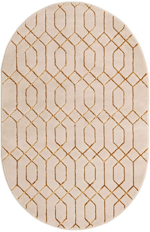 White Gold 4' 1 x 6' 1 Marilyn Monroe Glam Oval Area Rug 70% Polypropylene & 30% Polyester Vivid Geometric Modern Carpet for Interior Home Decor for Sale at Rug Engine