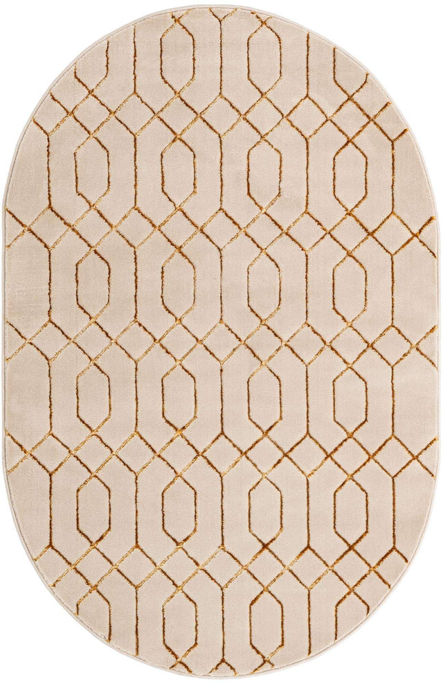 White Gold 4' 1 x 6' 1 Marilyn Monroe Glam Oval Area Rug 70% Polypropylene & 30% Polyester Vivid Geometric Modern Carpet for Interior Home Decor for Sale at Rug Engine
