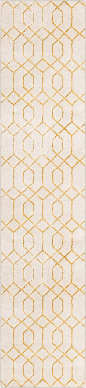 White Gold 2' 7 x 12' Marilyn Monroe Glam Runner Area Rug 70% Polypropylene & 30% Polyester Vivid Geometric Modern Carpet for Interior Home Decor for Sale at Rug Engine