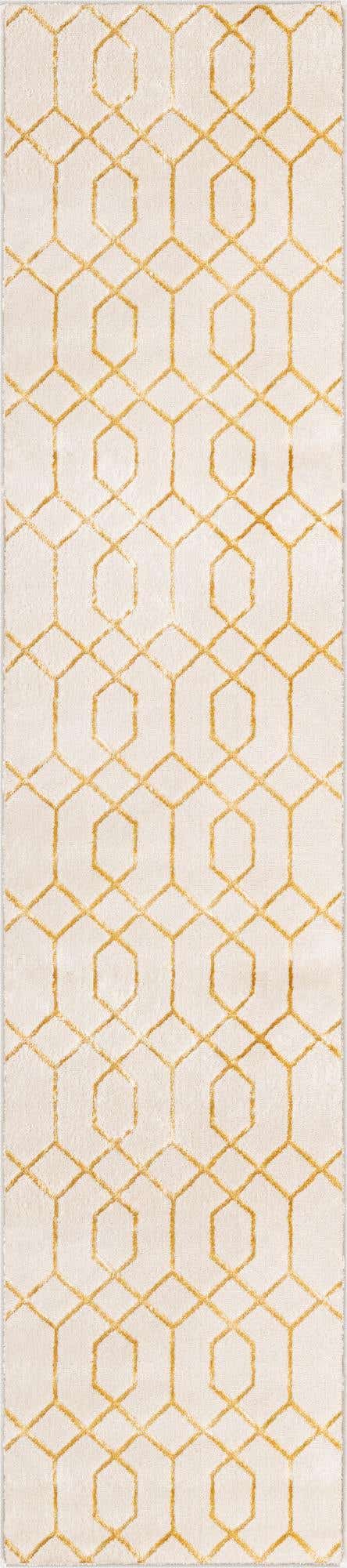 White Gold 2' 7 x 12' Marilyn Monroe Glam Runner Area Rug 70% Polypropylene & 30% Polyester Vivid Geometric Modern Carpet for Interior Home Decor for Sale at Rug Engine