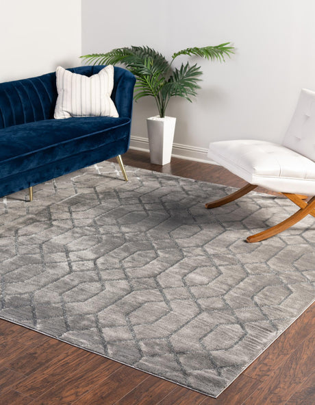 Gray Silver 7' 10 x 7' 10 Marilyn Monroe Glam Square Area Rug 70% Polypropylene & 30% Polyester Vivid Geometric Modern Carpet for Interior Home Decor for Sale at Rug Engine