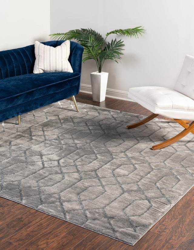 Gray Silver 7' 10 x 7' 10 Marilyn Monroe Glam Square Area Rug 70% Polypropylene & 30% Polyester Vivid Geometric Modern Carpet for Interior Home Decor for Sale at Rug Engine