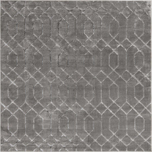 Gray Silver 7' 10 x 7' 10 Marilyn Monroe Glam Square Area Rug 70% Polypropylene & 30% Polyester Vivid Geometric Modern Carpet for Interior Home Decor for Sale at Rug Engine