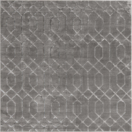 Gray Silver 7' 10 x 7' 10 Marilyn Monroe Glam Square Area Rug 70% Polypropylene & 30% Polyester Vivid Geometric Modern Carpet for Interior Home Decor for Sale at Rug Engine