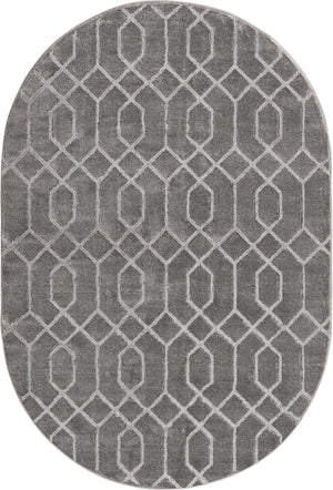 Gray Silver 4' 1 x 6' 1 Marilyn Monroe Glam Oval Area Rug 70% Polypropylene & 30% Polyester Vivid Geometric Modern Carpet for Interior Home Decor for Sale at Rug Engine