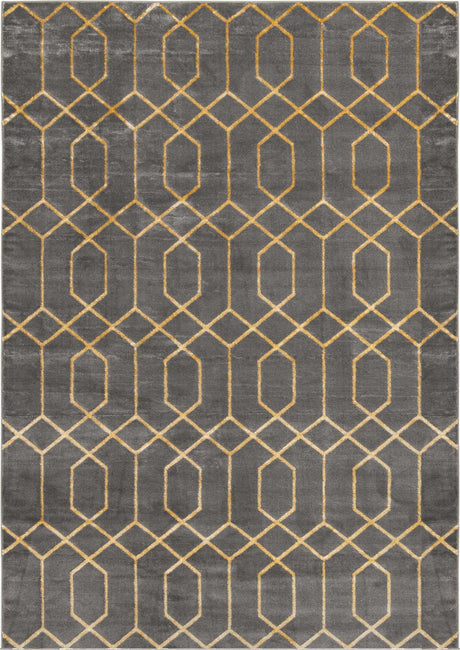 Gray Gold 7' 1 x 10' Marilyn Monroe Glam Rectangle Area Rug 70% Polypropylene & 30% Polyester Vivid Geometric Modern Carpet for Interior Home Decor for Sale at Rug Engine