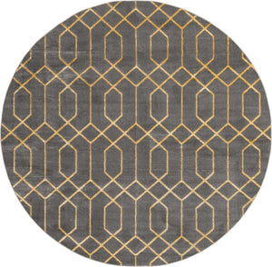 Gray Gold 7' 10 x 7' 10 Marilyn Monroe Glam Round Area Rug 70% Polypropylene & 30% Polyester Vivid Geometric Modern Carpet for Interior Home Decor for Sale at Rug Engine