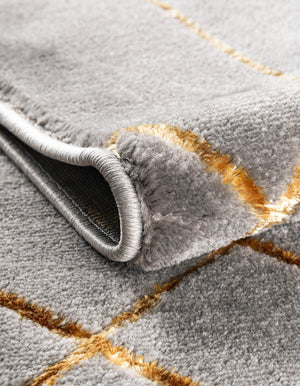 Gray Gold 7' 10 x 7' 10 Marilyn Monroe Glam Round Area Rug 70% Polypropylene & 30% Polyester Vivid Geometric Modern Carpet for Interior Home Decor for Sale at Rug Engine