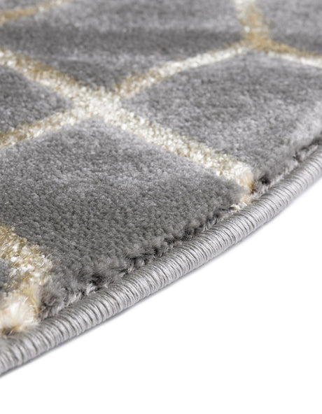 Gray Gold 7' 10 x 7' 10 Marilyn Monroe Glam Round Area Rug 70% Polypropylene & 30% Polyester Vivid Geometric Modern Carpet for Interior Home Decor for Sale at Rug Engine