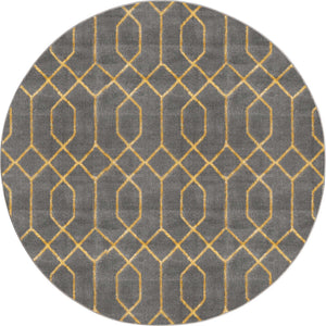 Gray Gold 5' 3 x 5' 3 Marilyn Monroe Glam Round Area Rug 70% Polypropylene & 30% Polyester Vivid Geometric Modern Carpet for Interior Home Decor for Sale at Rug Engine