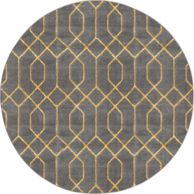 Gray Gold 5' 3 x 5' 3 Marilyn Monroe Glam Round Area Rug 70% Polypropylene & 30% Polyester Vivid Geometric Modern Carpet for Interior Home Decor for Sale at Rug Engine