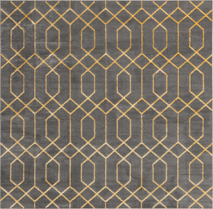 Gray Gold 7' 10 x 7' 10 Marilyn Monroe Glam Square Area Rug 70% Polypropylene & 30% Polyester Vivid Geometric Modern Carpet for Interior Home Decor for Sale at Rug Engine