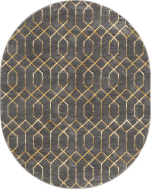 Gray Gold 7' 10 x 10' Marilyn Monroe Glam Oval Area Rug 70% Polypropylene & 30% Polyester Vivid Geometric Modern Carpet for Interior Home Decor for Sale at Rug Engine
