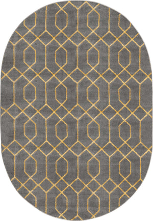 Gray Gold 4' 1 x 6' 1 Marilyn Monroe Glam Oval Area Rug 70% Polypropylene & 30% Polyester Vivid Geometric Modern Carpet for Interior Home Decor for Sale at Rug Engine