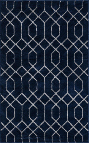 Navy Blue Silver 3' 1 x 5' 3 Marilyn Monroe Glam Rectangle Area Rug 70% Polypropylene & 30% Polyester Vivid Geometric Modern Carpet for Interior Home Decor for Sale at Rug Engine