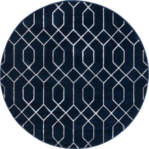 Navy Blue Silver 5' 3 x 5' 3 Marilyn Monroe Glam Round Area Rug 70% Polypropylene & 30% Polyester Vivid Geometric Modern Carpet for Interior Home Decor for Sale at Rug Engine