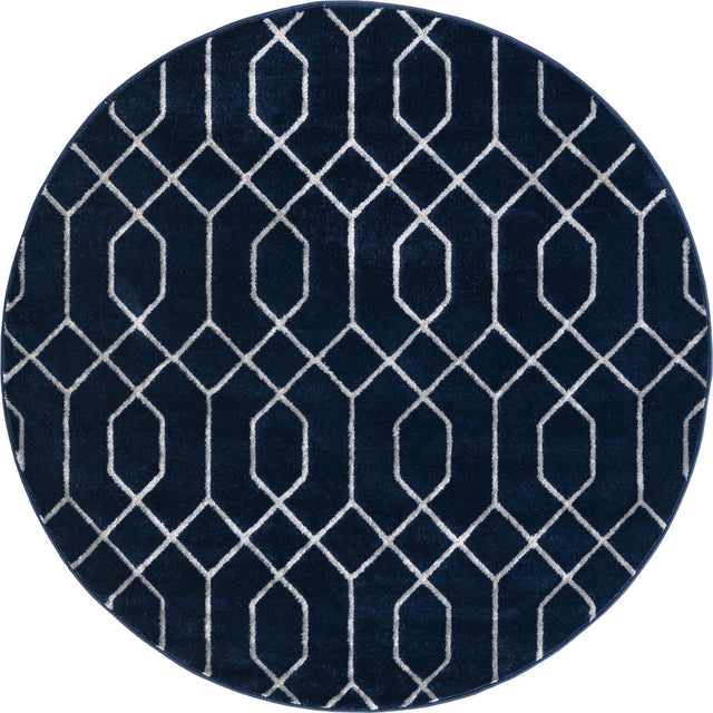 Navy Blue Silver 5' 3 x 5' 3 Marilyn Monroe Glam Round Area Rug 70% Polypropylene & 30% Polyester Vivid Geometric Modern Carpet for Interior Home Decor for Sale at Rug Engine