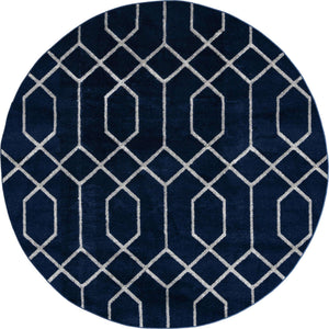 Navy Blue Silver 3' 1 x 3' 1 Marilyn Monroe Glam Round Area Rug 70% Polypropylene & 30% Polyester Vivid Geometric Modern Carpet for Interior Home Decor for Sale at Rug Engine