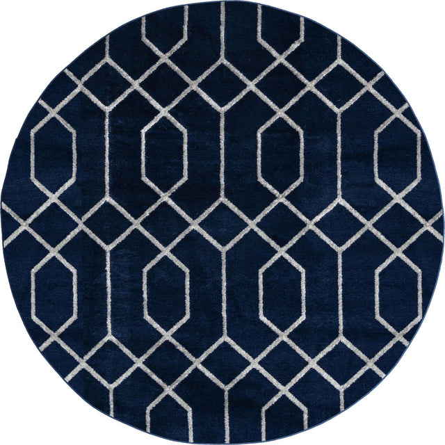 Navy Blue Silver 3' 1 x 3' 1 Marilyn Monroe Glam Round Area Rug 70% Polypropylene & 30% Polyester Vivid Geometric Modern Carpet for Interior Home Decor for Sale at Rug Engine