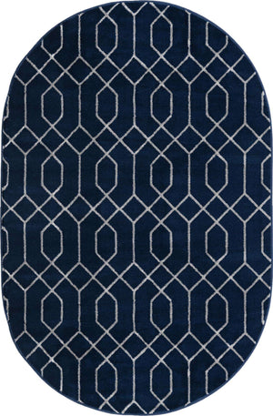 Navy Blue Silver 5' 3 x 8' Marilyn Monroe Glam Oval Area Rug 70% Polypropylene & 30% Polyester Vivid Geometric Modern Carpet for Interior Home Decor for Sale at Rug Engine