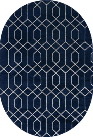 Navy Blue Silver 4' 1 x 6' 1 Marilyn Monroe Glam Oval Area Rug 70% Polypropylene & 30% Polyester Vivid Geometric Modern Carpet for Interior Home Decor for Sale at Rug Engine