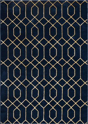 Navy Blue Gold 7' 1 x 10' Marilyn Monroe Glam Rectangle Area Rug 70% Polypropylene & 30% Polyester Vivid Geometric Modern Carpet for Interior Home Decor for Sale at Rug Engine