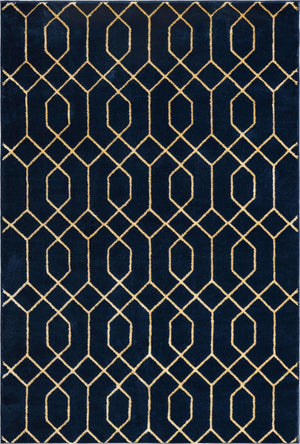 Navy Blue Gold 6' 1 x 9' Marilyn Monroe Glam Rectangle Area Rug 70% Polypropylene & 30% Polyester Vivid Geometric Modern Carpet for Interior Home Decor for Sale at Rug Engine