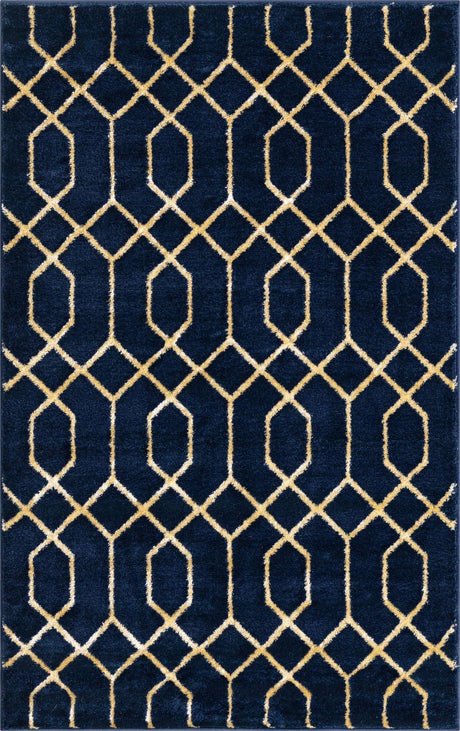 Navy Blue Gold 3' 1 x 5' 3 Marilyn Monroe Glam Rectangle Area Rug 70% Polypropylene & 30% Polyester Vivid Geometric Modern Carpet for Interior Home Decor for Sale at Rug Engine