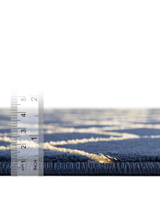 Navy Blue Gold 3' 1 x 3' 1 Marilyn Monroe Glam Round Area Rug 70% Polypropylene & 30% Polyester Vivid Geometric Modern Carpet for Interior Home Decor for Sale at Rug Engine
