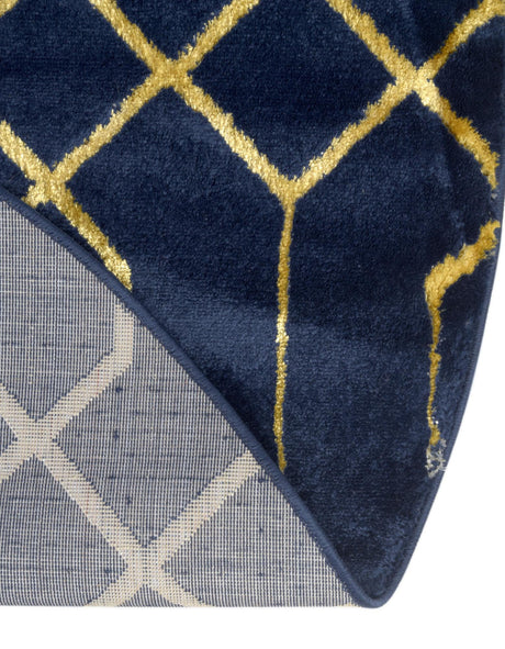 Navy Blue Gold 3' 1 x 3' 1 Marilyn Monroe Glam Round Area Rug 70% Polypropylene & 30% Polyester Vivid Geometric Modern Carpet for Interior Home Decor for Sale at Rug Engine