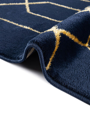 Navy Blue Gold 3' 1 x 3' 1 Marilyn Monroe Glam Round Area Rug 70% Polypropylene & 30% Polyester Vivid Geometric Modern Carpet for Interior Home Decor for Sale at Rug Engine