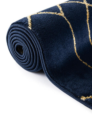 Navy Blue Gold 3' 1 x 3' 1 Marilyn Monroe Glam Round Area Rug 70% Polypropylene & 30% Polyester Vivid Geometric Modern Carpet for Interior Home Decor for Sale at Rug Engine