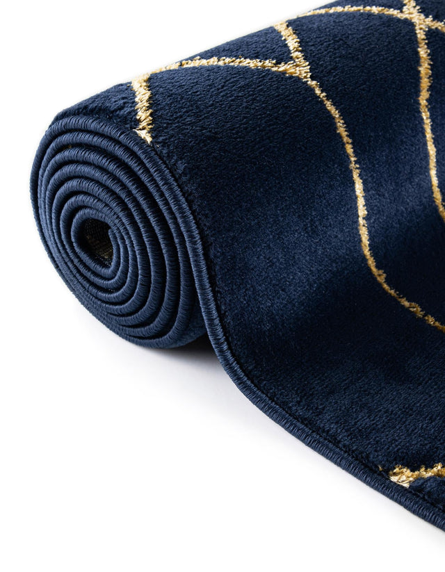 Navy Blue Gold 3' 1 x 3' 1 Marilyn Monroe Glam Round Area Rug 70% Polypropylene & 30% Polyester Vivid Geometric Modern Carpet for Interior Home Decor for Sale at Rug Engine