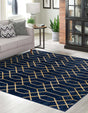 Navy Blue Gold 7' 10 x 7' 10 Marilyn Monroe Glam Square Area Rug 70% Polypropylene & 30% Polyester Vivid Geometric Modern Carpet for Interior Home Decor for Sale at Rug Engine