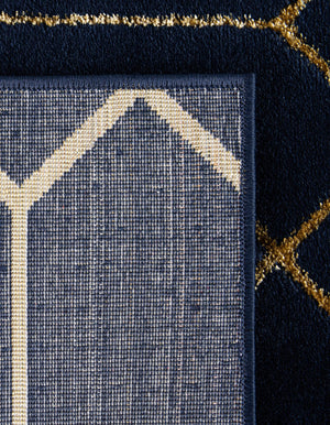 Navy Blue Gold 7' 10 x 7' 10 Marilyn Monroe Glam Square Area Rug 70% Polypropylene & 30% Polyester Vivid Geometric Modern Carpet for Interior Home Decor for Sale at Rug Engine