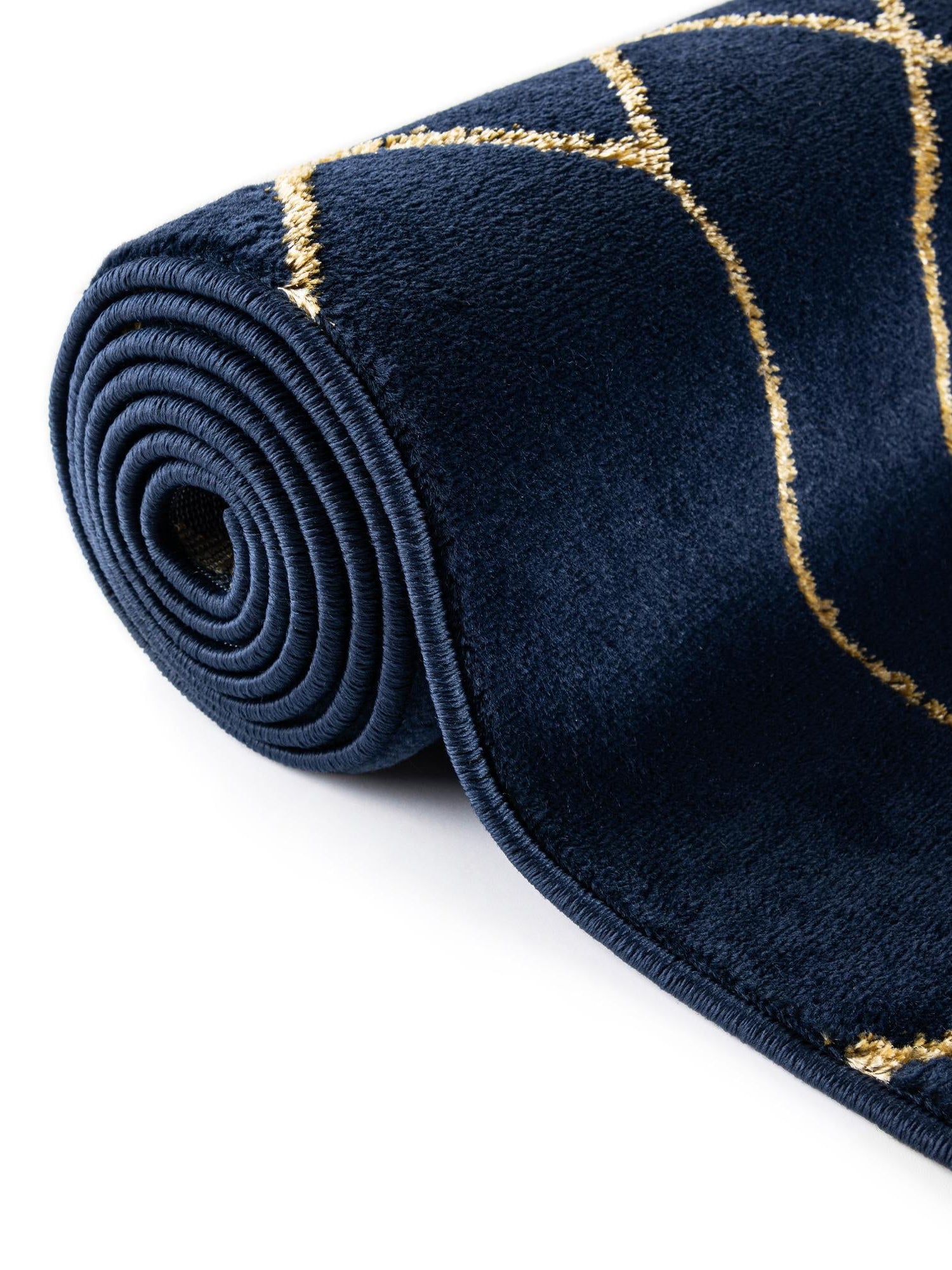 Navy Blue Gold 4' 1 x 6' 1 Marilyn Monroe Glam Oval Area Rug 70% Polypropylene & 30% Polyester Vivid Geometric Modern Carpet for Interior Home Decor for Sale at Rug Engine