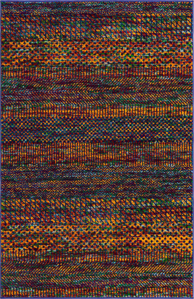 Multicolor 4' x 6' Calypso Rectangle Area Rug 100% Polypropylene With Cotton Backing Colorful Vivid Traditional Design Carpet for Living Office Dining Rooms for Sale at Rug Engine