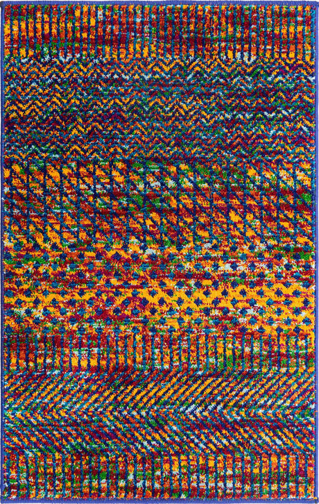 Multicolor 2' x 3' Calypso Rectangle Area Rug 100% Polypropylene With Cotton Backing Colorful Vivid Traditional Design Carpet for Living Office Dining Rooms for Sale at Rug Engine