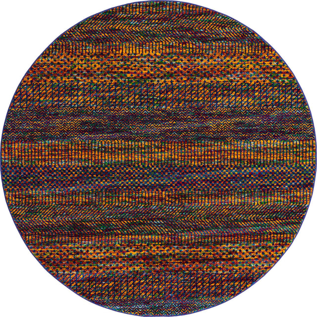 Multicolor 7' 10 x 7' 10 Calypso Round Area Rug 100% Polypropylene With Cotton Backing Colorful Vivid Traditional Design Carpet for Living Office Dining Rooms for Sale at Rug Engine