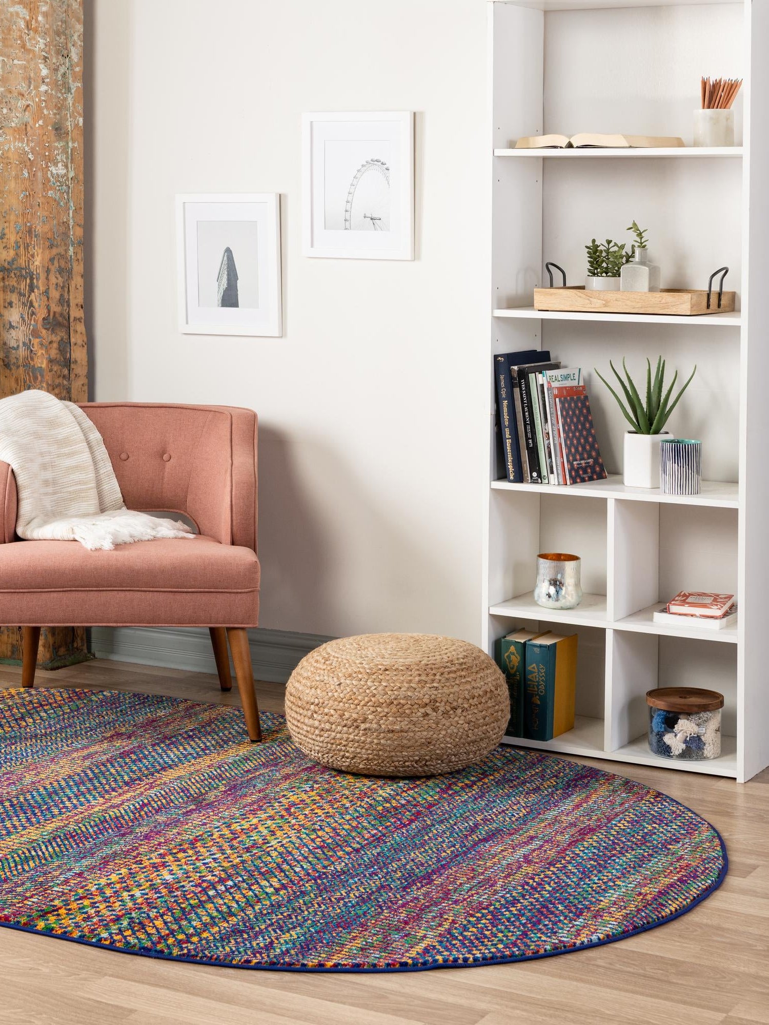 Multicolor 7' 10 x 10' Calypso Oval Area Rug 100% Polypropylene With Cotton Backing Colorful Vivid Traditional Design Carpet for Living Office Dining Rooms for Sale at Rug Engine