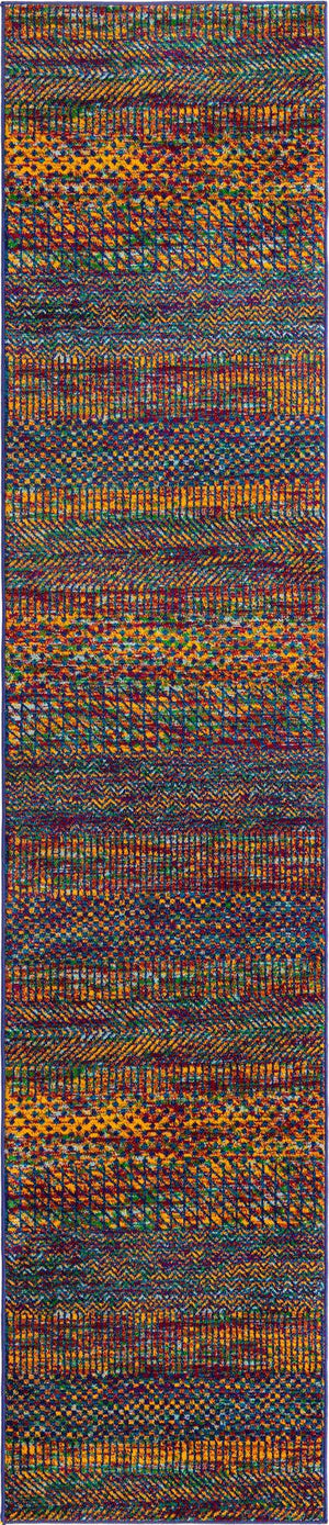 Multicolor 2' 7 x 12' Calypso Runner Area Rug 100% Polypropylene With Cotton Backing Colorful Vivid Traditional Design Carpet for Living Office Dining Rooms for Sale at Rug Engine