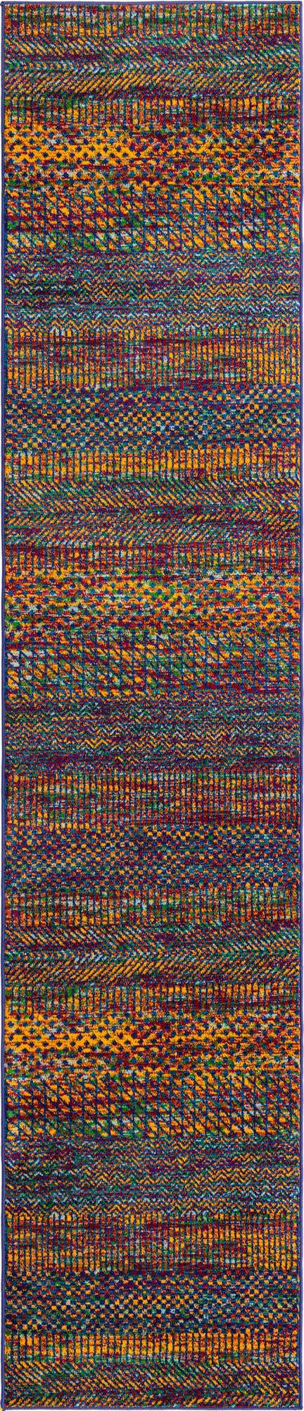 Multicolor 2' 7 x 12' Calypso Runner Area Rug 100% Polypropylene With Cotton Backing Colorful Vivid Traditional Design Carpet for Living Office Dining Rooms for Sale at Rug Engine